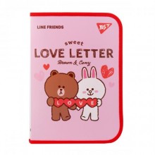 Папка факультативна YES A4 на блискавці Line Friends (492108)