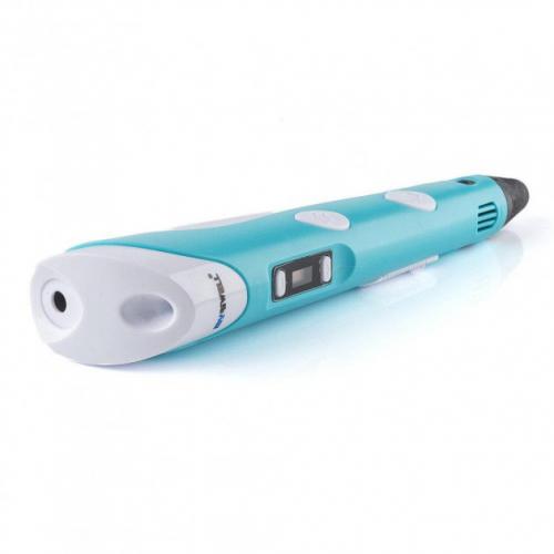 3D Ручка Smart Pro 3D Pen з РК-дисплеєм Набір Еко пластика 49м Трафарети Блакитний