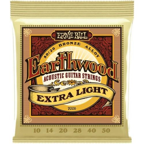 Струни для акустичної гітари Ernie Ball 2006 Earthwood Acoustic 80/20 Bronze Extra Light 10/50 Струни для акустичної гітари Ernie Ball 2006 Earthwood Acoustic 80/20 Bronze Extra Light 10/50