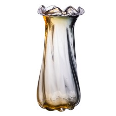 Ваза ручної роботи скляна YIWU Lilly 30 см Жовто-сірий (HP-9-10)