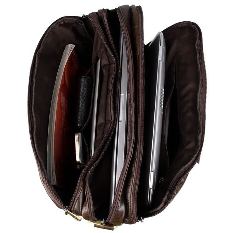 Сумка чоловіча Vintage 14247 для ноутбука з діагоналлю 15.6 дюйма Коричнева, Коричневий