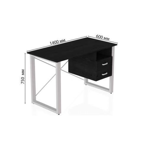 Письмовий стіл із ящиками Ferrum-decor Оскар 750x1400x600 метал Білий ДСП Сосна Кембра 16 мм (OSK0031) в інтернет супермаркеті PbayMarket!