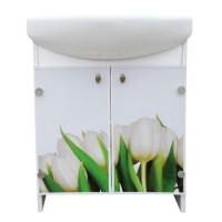 Тумба Mikola-M Eco Green light Тюльпани з умивальником 70 см Тумба Mikola-M Eco Green light Тюльпани з умивальником 70 см