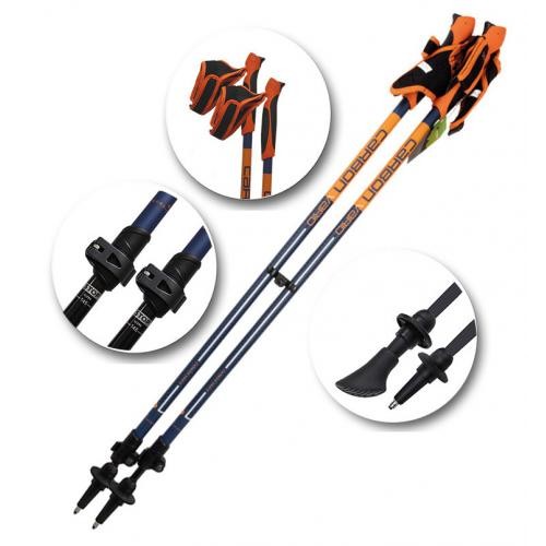 Палиці для скандинавської ходьби Birki Nordic Walking Carbon Vario 105-145 см Blue/Orange в інтернет супермаркеті PbayMarket!