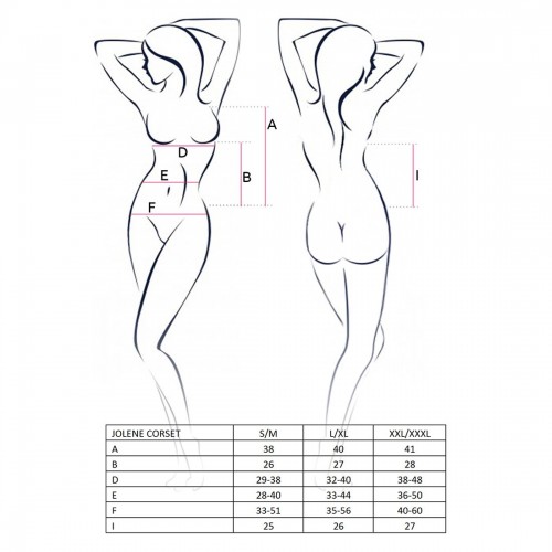 Корсет і трусики Passion JOLENE CORSET XXL/XXXL Black (EL12003)