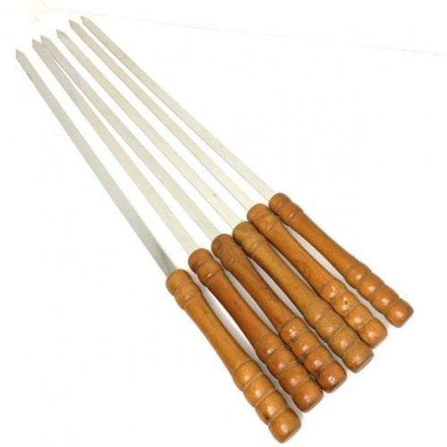 Набір міні-шампурів із деревяною ручкою Mine 6 шт Хром (hub_nblcti) в інтернет супермаркеті PbayMarket!