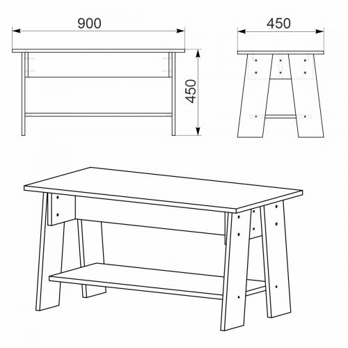 Стіл журнальний Джаз Компаніт Бук (90,4х45,4х45 см)