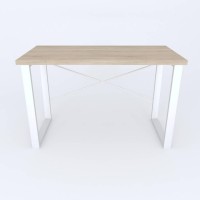 Письмовий стіл Ferrum-decor Драйв 750x1000x600 Білий метал ДСП Дуб Сонома 32 мм (DRA144)