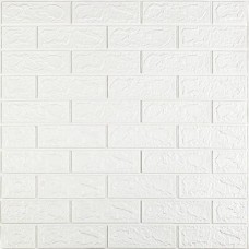 3D панель самоклеюча цегла Біла 700х770х3мм (001-3) Sticker Wall SW-00000174