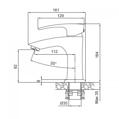 Змішувач для умивальника Koer KB-10007-01 (Колір хром) (KR3438) в інтернет супермаркеті PbayMarket!