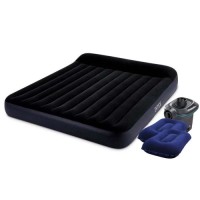 Надувний матрац Intex 64144-5, 183 x 203 x 25 см із двома подушками, зовнішнім електронасосом. Двомісний