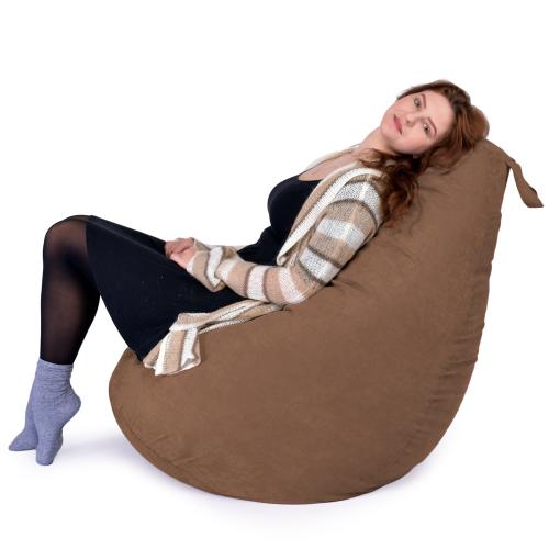 Крісло Мішок Груша Замша 120х85 Студія Комфорту Розмір Стандарт коричневий Крісло Мішок Груша Замша 120х85 Студія Комфорту Розмір Стандарт коричневий