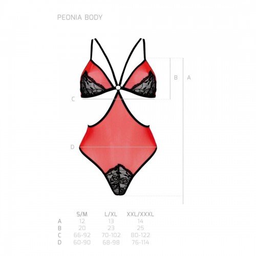 Напівпрозоре боді з мереживом Passion PEONIA BODY S/M red в інтернет супермаркеті PbayMarket!