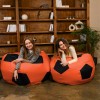 Крісло мішок М'яч Оксфорд 120см Студія Комфорту Великий Помаранчевий + Чорний