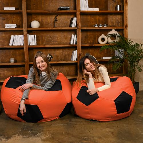Крісло мішок М'яч Оксфорд 120см Студія Комфорту Великий Помаранчевий + Чорний Крісло мішок М'яч Оксфорд 120см Студія Комфорту Великий Помаранчевий + Чорний