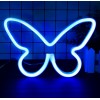 Настінний неоновий світильник нічник Angel Метелик Butterfly синій
