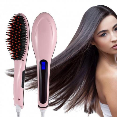 Гребінець-випрямляч для волосся Fast Hair Straightener HQT-906 Рожевий (258760) в інтернет супермаркеті PbayMarket!