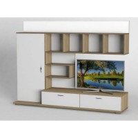 Стынка в вытальню Тиса Мебель Вітальня-226 Сонома Білий 1620x450x2130 мм Стынка в вытальню Тиса Мебель Вітальня-226 Сонома Білий 1620x450x2130 мм