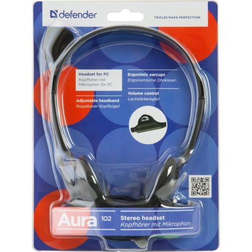 Гарнітура Defender Aura 102 Black (63102) (6351928)