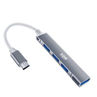 USB-хаб XON SmartHub Type-C на USB3.0 + 3хUSB2.0 Сірий (UHCXM041332G 4965)