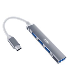 USB-хаб XON SmartHub Type-C на USB3.0 + 3хUSB2.0 Сірий (UHCXM041332G 4965)