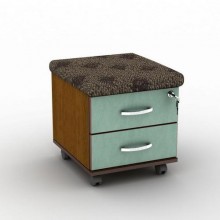 Тумба офісна Тиса Мебель ТКМ-2 Горіх лісовий Голубий 42.7x40.1x35 см