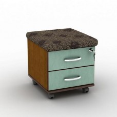 Тумба офісна Тиса Мебель ТКМ-2 Горіх лісовий Голубий 42.7x40.1x35 см