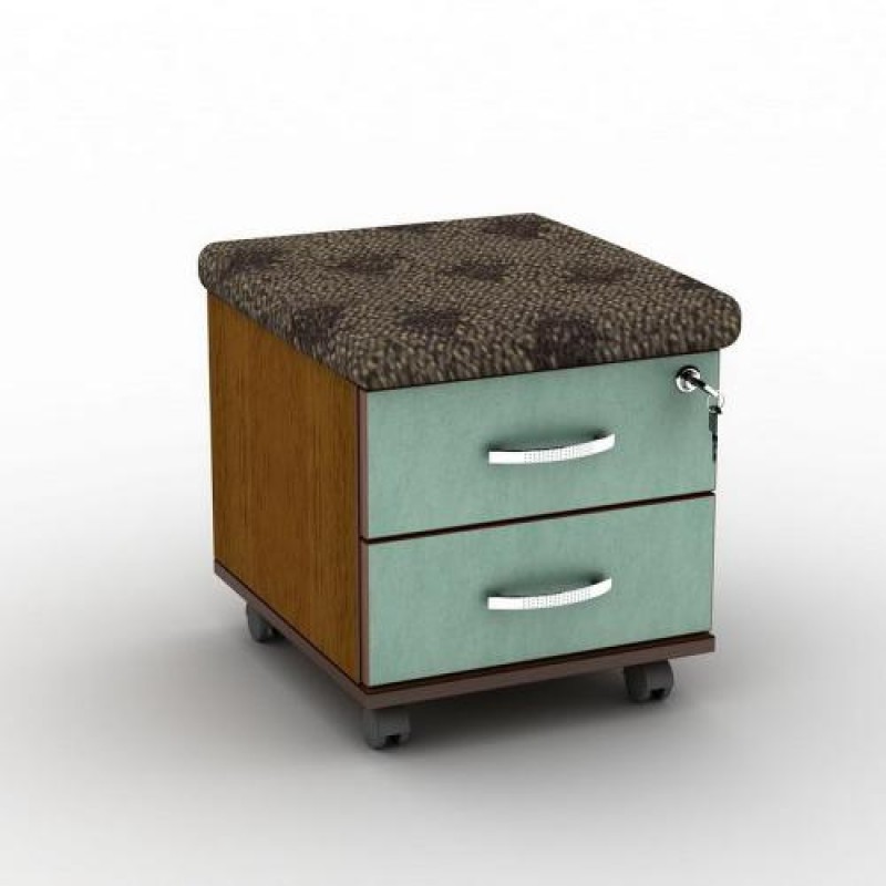 Тумба офісна Тиса Мебель ТКМ-2 Горіх лісовий Голубий 42.7x40.1x35 см