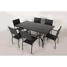 Обідній комплект меблів Cruzo Балі 7 предметів Чорний (os0001-4)