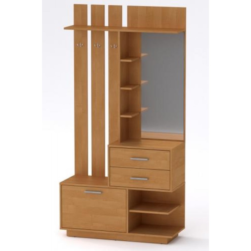 Передпокій з гачками Компанит Єва 100,3х38х195 см вільха