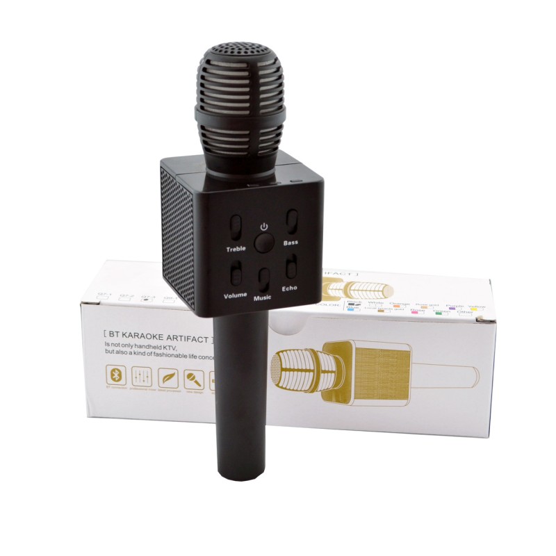 Караоке - мікрофон з динаміком Q&J Q7-3 Black (hub_np2_0982)