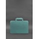 Жіноча шкіряна сумка для ноутбука та документів бірюзова BlankNote