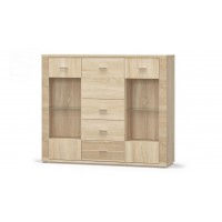 Комод-вітрина Меблі Сервіс Гресс 2В+3Ш дуб самоа Комод-вітрина Меблі Сервіс Гресс 2В+3Ш дуб самоа