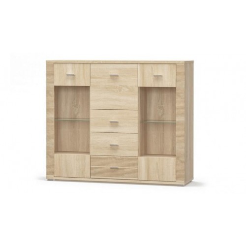 Комод-вітрина Меблі Сервіс Гресс 2В+3Ш дуб самоа Комод-вітрина Меблі Сервіс Гресс 2В+3Ш дуб самоа