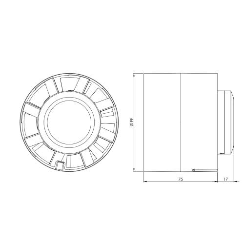 Витяжний вентилятор Europlast EK100T (74965)