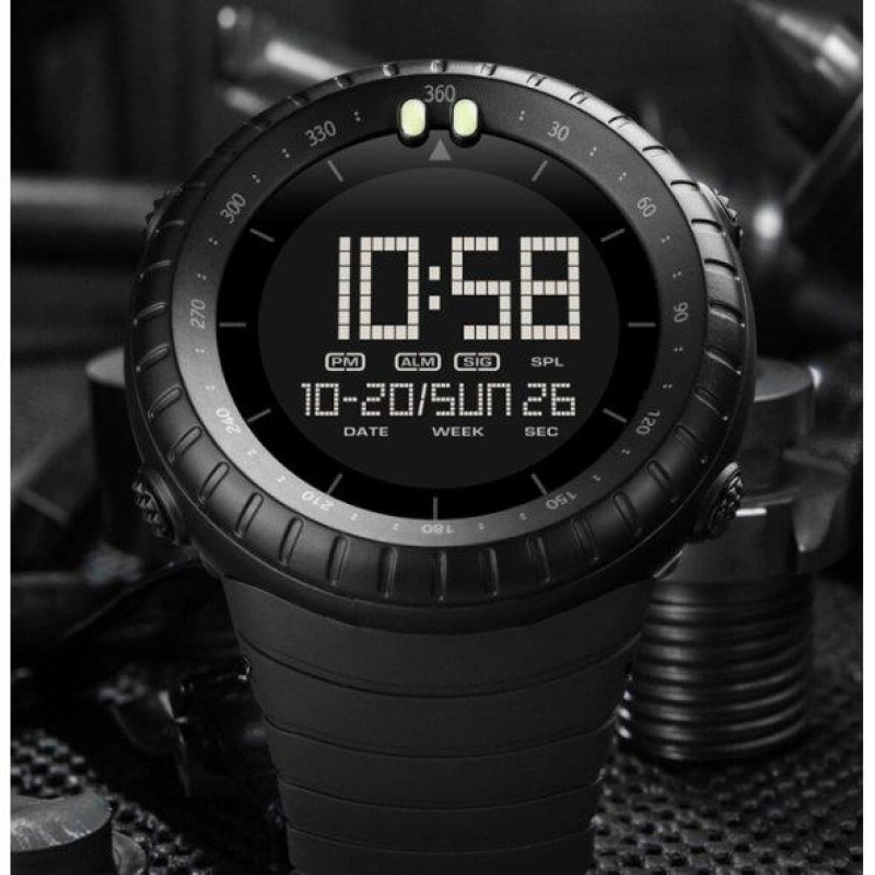 Тактичний водостійкий кварцовий годинник Skmei Ribas black