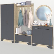 Прихожа Тиса Мебель Прихожа-101 Сонома Графіт 205x40x270 см