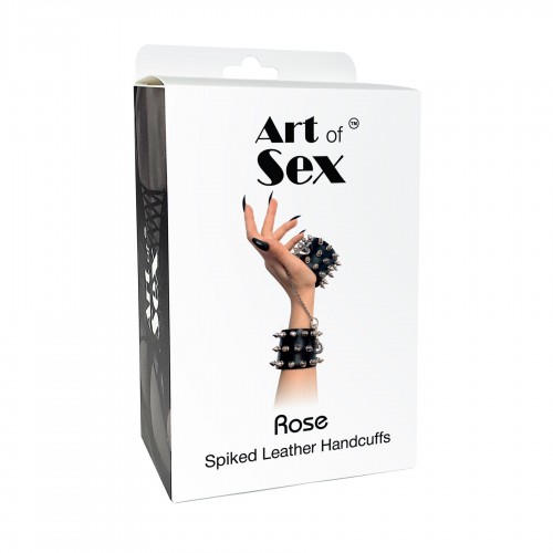 Наручники з шипами Art of Sex - Rose Spiked Leather Handcuffs, натуральна шкіра в інтернет супермаркеті PbayMarket!