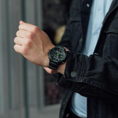 Наручний годинник чоловічий Skmei S-Shock Green 0931 Чорний (077) Наручний годинник чоловічий Skmei S-Shock Green 0931 Чорний (077)