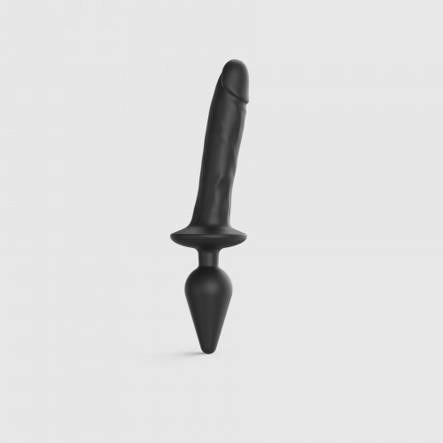 Анальна пробка з дилдо 2в1 Strap-On-Me SWITCH PLUG-IN REALISTIC DILDO Black XXL, діаметр 5,2/3,9 см в інтернет супермаркеті PbayMarket!