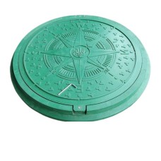 Люк каналізаційний полімерпіщаний садовий + замок Воюс УКРАЇНА 1 т Зелений