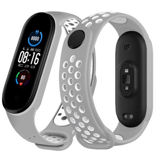 Ремінець Double Color Strap для Xiaomi Mi Band 5/6 Grey-White Ремінець Double Color Strap для Xiaomi Mi Band 5/6 Grey-White