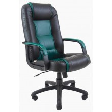 Офісне крісло керівника Richman Челсі Zeus Deluxe Пластик Річ М1 Tilt Чорно-зелене