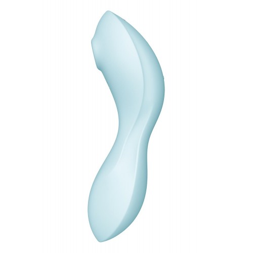 Вакуумний смарт-стимулятор із вібрацією Satisfyer Curvy Trinity 5 (Blue), керування зі смартфона в інтернет супермаркеті PbayMarket!