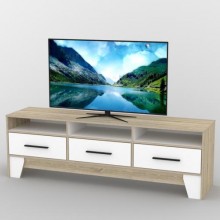 Тумба під телевізор Тиса Мебель ТВ-352 Дуб сонома Білий 58x44x180 см