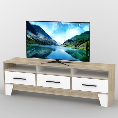 Тумба під телевізор Тиса Мебель ТВ-352 Дуб сонома Білий 58x44x180 см Тумба під телевізор Тиса Мебель ТВ-352 Дуб сонома Білий 58x44x180 см