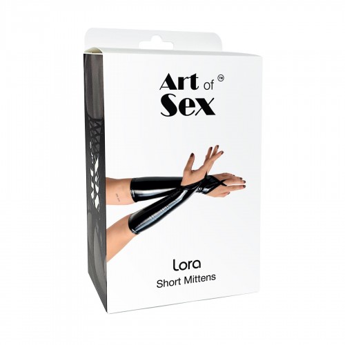 Вінілові міттинки Art of Sex - Lora короткі, размер S, колір чорний в інтернет супермаркеті PbayMarket!