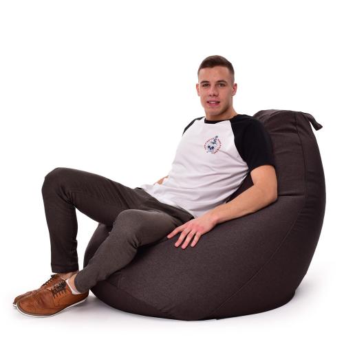 Крісло Мішок Груша Рогожка 150х100 Студія Комфорту Великий коричневий Крісло Мішок Груша Рогожка 150х100 Студія Комфорту Великий коричневий