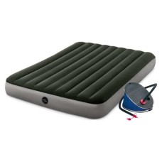 Надувний матрац Intex 64763 (матрац 64109, ножний насос 68610). Двомісний 152 x 203 x 25 см