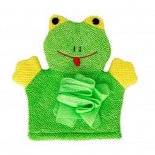 Мочалка-рукавичка для купання малюків Mega Zayka MGZ-0911 (Green) Жабка